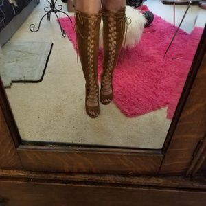 SOLD Lace Up Gladiator Style Knee Boots